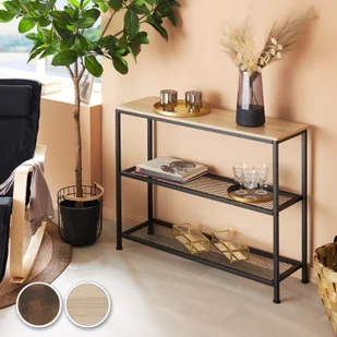 tectake Stolik konsolowy, regał Bristol - industrialny ciemny 404200 - Konsole i sekretarzyki - miniaturka - grafika 3