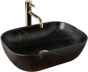 Umywalki - Rea Umywalka nablatowa Belinda Black Marble Mat U8908 - miniaturka - grafika 1