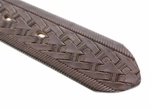 WIREX (PL) Pasek Skórzany Męski WIREX (PL) GŁADKI SZARFOWANY "BIEŻNIK" CIEMNY CZEKOLADOWY 35 mm Skóra Licowa Extra - Paski - miniaturka - grafika 4