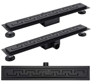 Rea Odpływ liniowy Rea Greek 90 cm Black mat dodatkowo 5% RABATU na kod REA5 - Odpływy liniowe - miniaturka - grafika 2
