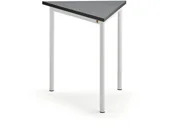 Meble do szkół i przedszkoli - AJ Produkty Biurko SONITUS TRIANGEL, 800x700x720 mm, ciemno szare linoleum, biały - miniaturka - grafika 1