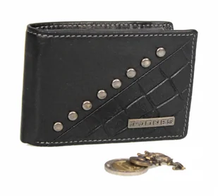 Jennifer Jones Portfel Męski Skórzany Skóra Licowa Mały Poziomy Bez Zapięcia Jedno Skrzydełko Do Góry 5562 RFID - Portfele - miniaturka - grafika 5