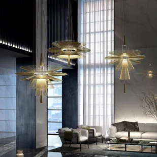 FORESTIER Forestier Gravity 2 lampa wisząca 68cm szampan - Lampy sufitowe - miniaturka - grafika 3