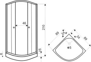 Novoterm Kabina półokrągła czterościenna 80x80 Classic White z baterią CLASSIC.WHITE-80 - Kabiny prysznicowe - miniaturka - grafika 2