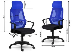 Fotel biurowy, krzesło biurowe Sofotel Fotel biurowy z mikrosiatką Praga - niebieski 2292 - Fotele i krzesła biurowe - miniaturka - grafika 10