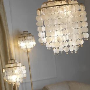 EULUNA Lampa wisząca Ruben z kloszem z masy perłowej - Lampy sufitowe - miniaturka - grafika 2