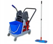 Wózki serwisowe - Zestaw wózek do sprzątania S4 2x15l + mop. - miniaturka - grafika 1