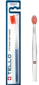 Szczoteczki do zębów - TELLO Swiss TELLO 3940 średnio miękka szczoteczka do mycia zębów z bardzo gęstym włosiem Orange 3940 Orange - miniaturka - grafika 1