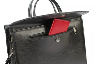 PolskaGalanteria.pl Aktówka Elegant Dla Kobiet Na Dokumenty Do Pracy PolskaGalanteria Skóra Ekologiczna Wzór 2 JASNY POPIELATY - Teczki i aktówki - miniaturka - grafika 3