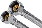 Węże elastyczne - Invena Wężyk w oplocie ze stali nierdzewnej z gwintem wew./wew. 1/2" x 3/8" 100 - miniaturka - grafika 1