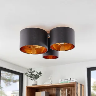 Lindby Laurenz lampa sufitowa, 3-pkt., szaro-złota - Lampy sufitowe - miniaturka - grafika 5