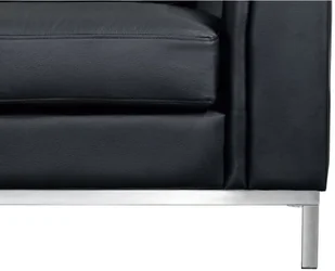 Beliani Naroünik z otomaną skórzany prawostronny czarny OSLO - Narożniki - miniaturka - grafika 7