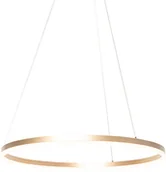 Lampy sufitowe - QAZQA Designerska lampa wisząca złota 80cm LED 3-stopniowe ściemnianie - Anello - miniaturka - grafika 1