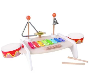 Classic World Lumarko Zestaw Instrumenty Muzyczne Dla Dzieci Ksylofon Tarka Cymbałki Bębenki Talerz Pałeczki Trójkąt Dzwonek 9 El.! CW40529 Lek - Instrumenty muzyczne dla dzieci - miniaturka - grafika 2
