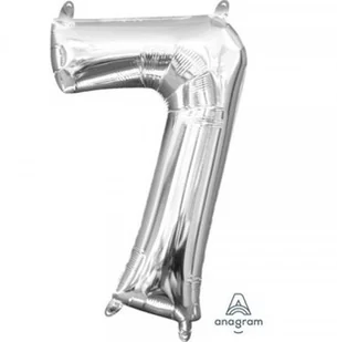 Amscan Balon foliowy srebrny cyfra 7 40 cm - Balony i akcesoria - miniaturka - grafika 2