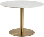 Stoły - Actona Stół okrągły Corby marmur/złoty - miniaturka - grafika 1
