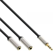 Kable - InLine Slim Audio Y-Kabel Klinke 3,5mm Secker an 2x Klinke Buchse 1m 99250A - miniaturka - grafika 1