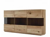 Komody - Meble Magnat Komoda dębowa kredens Rosario 3 drzwi nr. 10 z oświetleniem - miniaturka - grafika 1