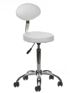 Barbiero Taboret Kosmetyczny z Oparciem BH-7289 Biały BSBH-7289/134 - Krzesła i taborety kosmetyczne - miniaturka - grafika 4