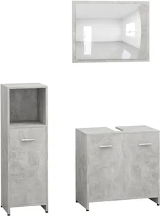 vidaXL vidaXL 3-częściowy zestaw mebli łazienkowych, szarość betonu, płyta 8720286166123 - Meble łazienkowe - miniaturka - grafika 2