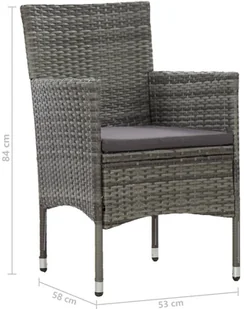 vidaXL 5-częściowy zestaw mebli ogrodowych, szary, polirattan i akacja 3058323 - Meble ogrodowe - miniaturka - grafika 11