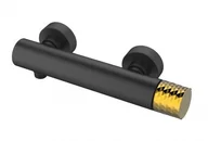 Baterie wannowe i prysznicowe - Metal-Hurt Bateria OVE BLACK+GOLD natryskowa ścienna bez natrysku czarny mat/złoty BJV306B-R1 - miniaturka - grafika 1