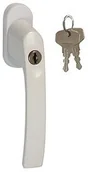 Klamki - Domino Klamka okienna z kluczem Pluton biała - miniaturka - grafika 1
