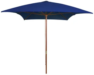 vidaXL Parasol ogrodowy na drewnianym słupku, niebieski, 200x300 cm 313761 - Parasole ogrodowe - miniaturka - grafika 2