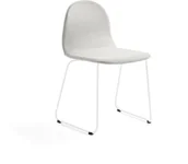 Krzesła - AJ Produkty Krzesło GANDER, płozy, siedzisko 450 mm, tkanina, beżowy - miniaturka - grafika 1