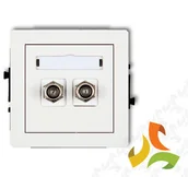Gniazdka elektryczne - Karlik DECO Mechanizm gniazda antenowego 2 podwójnego typu F (SAT) niklowany biały mat 25DGF-2 25DGF-2/KRL - miniaturka - grafika 1