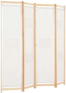 vidaXL Parawan 4-panelowy, kremowy, 160x170x4 cm, tkanina vidaXL - Parawany - miniaturka - grafika 3