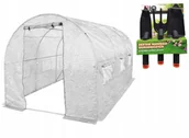 Szklarnie ogrodowe - 4iQ Tunel Foliowy 2x3,5m Biały + Zestaw Narzędzi Ogrodniczych - miniaturka - grafika 1