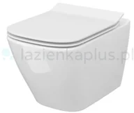 Miski WC - Cersanit City Squares zestaw miska + deska wolnoopadająca biały S701577 - miniaturka - grafika 1
