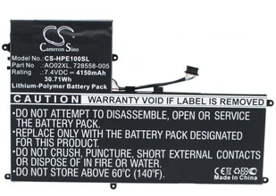 Cameron Sino HP ElitePad 1000 728558-005 4150mAh 30.71Wh Li-Polymer 7.4V - Akcesoria do tabletów i e-booków Cameron Sino HP ElitePad 1000 728558-005 4150mAh 30.71Wh Li-Polymer 7.4V - Akcesoria do tabletów i e-booków - miniaturka - grafika 1