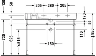 Duravit Vero 105 105x49 0329100000 - Umywalki - miniaturka - grafika 2