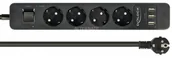 Przedłużacze i rozgałęźniki - Delock 11209 rozgałęziacz 1,5 m 4 Gniazdo(a) sieciowe Wewnątrz Czarny, Listwa zasilająca - miniaturka - grafika 1