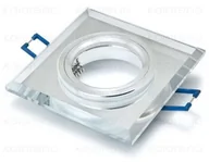 Oprawy, klosze i abażury - KOLORENO Oprawa Halogenowa Led Sufitowa Kwadrat Stała Szklana Srebrny OS_VX_KSS_SREBRNY - miniaturka - grafika 1