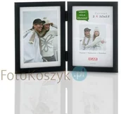 Ramki na zdjęcia - Icar Ramka podwójna, Pinia czarna (na 2 zdjęcia 10x15cm) - miniaturka - grafika 1