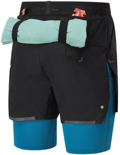 RONHILL RONHILL Spodenki biegowe męskie TECH ULTRA TWIN SHORT czarno-niebieskie - Spodnie sportowe męskie - miniaturka - grafika 3