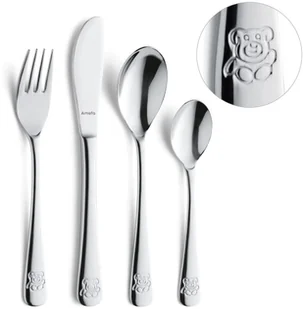 Amefa 431000g006 a40 sztućce dla dzieci "Miś pluszowy" 4-częściowy, 18/10 polerowana stal nierdzewna, 431000G006A40 - Sztućce dla dzieci - miniaturka - grafika 3