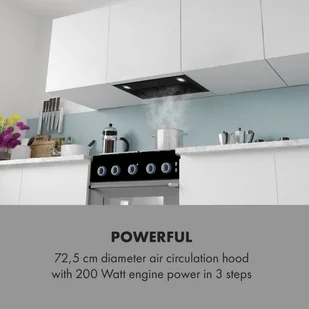 Klarstein Paolo 72,5 Czarny (CGCH5-Paolo-72BL) - Okapy kuchenne - miniaturka - grafika 2