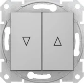 Wyłączniki światła i elektryczne - Schneider Sedna łącznik żaluzjowy podtynkowy podwójny z blokadą mechaniczną bez ramki aluminium SDN1300360 - miniaturka - grafika 1