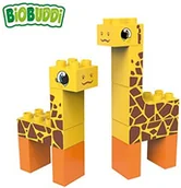 Klocki - B&B BiOBUDDi 0103 Zestaw do budowy Stepy Tierwelt; biologiczne klocki do wtykania kompatybilne z innymi markami; Wyprodukowane z ekologicznego tworzywa sztucznego; wyjątkowo przyjazne dla środowiska; o - miniaturka - grafika 1