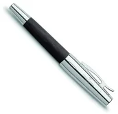 Pióra kulkowe - Faber Castell 148200 E-Motion pióro, drewno/chrom, wraz z opakowaniem na prezent, drewno brzozowe czarne F148221 - miniaturka - grafika 1