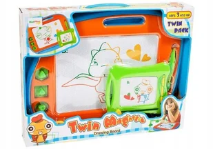 MALPLAY DUŻA TABLICA ZNIKOPIS POMARAŃCZOWA MAGNETYCZNA ZESTAW 2W1 293947 - Tablice interaktywne - miniaturka - grafika 2