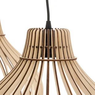 EULUNA Lampa wisząca Barrel drewniane klosze 3-pkt. długa - Lampy sufitowe - miniaturka - grafika 4