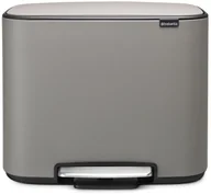 Kosze na śmieci - Brabantia Kosz na śmieci Bo pedałowy 3 x 11 l jasnoszary 121524 - miniaturka - grafika 1