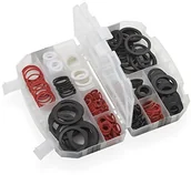 Węże ogrodowe i zraszacze - Meister zestaw uszczelek pierścieniowych  wyselekcjonowane uszczelki gumowe, uszczelki płaskie, uszczelki O-Ring  do stosowania w obszarze sanitarnym | elementy uszczelniające | uszczelki okrągłe | us - miniaturka - grafika 1