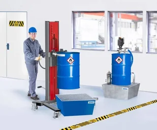 d 722 Dźwignik beczek uchwyt beczki 200-220l podwozie rozwarte wys podnoszenia 0-1320mm ATEX 72279798 72279798 - Wózki magazynowe - miniaturka - grafika 2