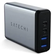 Ładowarki do telefonów - Ładowarka sieciowa Satechi 75W Dual PD Travel Charger 2x USB,1x USB-C PD 18W,1x USB-C PD 60W) ST-MC2TCAM) Szara - miniaturka - grafika 1